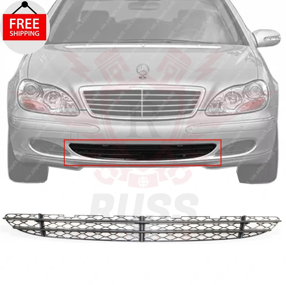 New Front Center Bumper Grille Black Fits 2003-2006 Mercedes-Benz S430 MB1036108 Foto 1 de 4