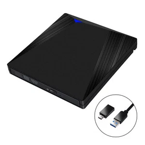 Usb3.0 Type-C External Dvd Rw Cd Drive Player Burner For Laptop Pc Mac Blk S8 - Afbeelding 1 van 12