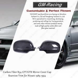 Carbon Fiber R34 GTT/GTR Mirror Cover Cap Rearview Trim for Nissan 1989-1994 - Imagen 1 de 24