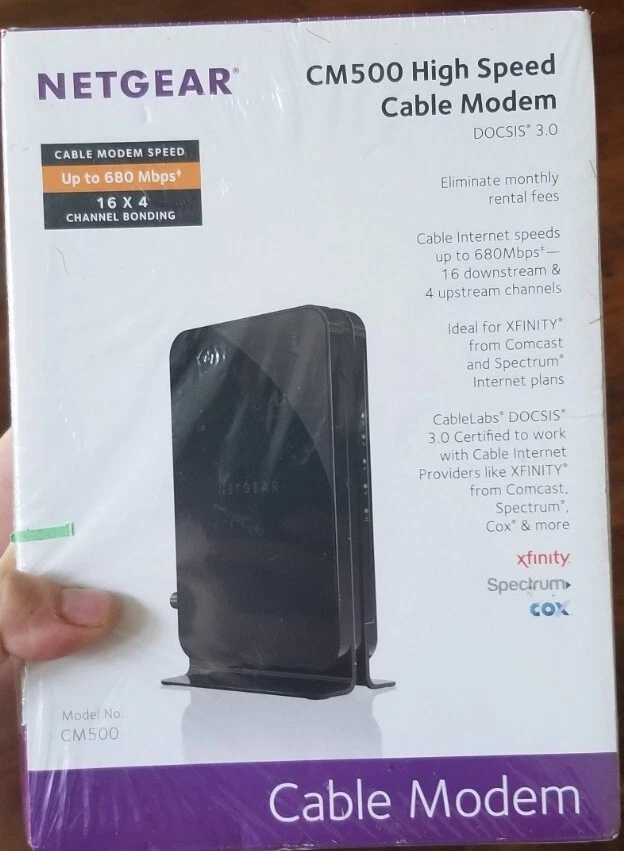 Cable módem de alta velocidad Netgear CM500 16x4 DOCSIS 3.0 680Mbps sellado nuevo Foto 1 de 1