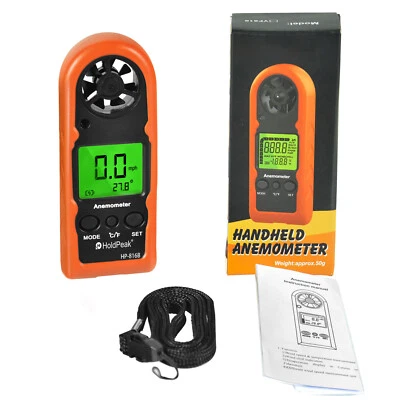 Mini Digital Handheld Anemometer Air Flow Wind Speed Velocity Gauge Meter 30m/s  - Image 1 of 4