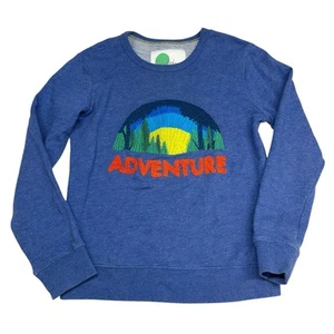 Mini Boden 7-8 Adventure Sweatshirt Outdoor Embroidered Chenille Cotton Pullover - Picture 1 of 8