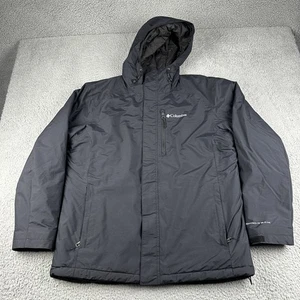 Columbia Jacket Mens Large Black Omni-Tech Waterproof Hooded Outdoor Coat - Picture 1 of 8