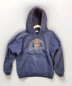 De Colección Años 90 Camisa Loca Hawaiana Sudadera San Francisco Trolley Sudadera con Capucha Bolsa Azul - Imagen 1 de 10