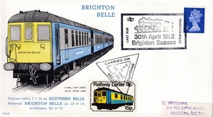 Brighton Belle LAST SERVICE Carried COVER + 15p BR RLS & 1972 Brighton SHS - Picture 1 of 1