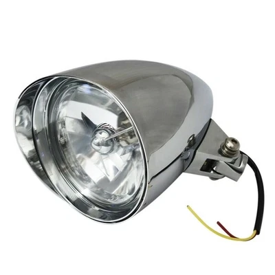 12V Chrome Bullet 5 3/4" Headlight Head Lamp fo Motorcycle Dyna Sportster Bobber - Image 1 of 4