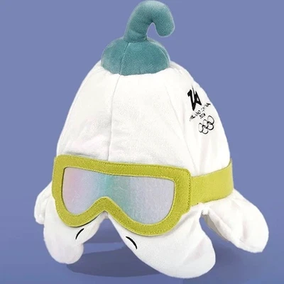 Lindo sombrero de felpa 2026 Milano Cortina invierno olímpico oficial mascota flo Foto 1 de 4