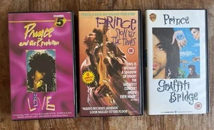 PRINCE - LIVE (1985)/ SIGN 'O' THE TIMES / GRAFFITI BRIDGE EX+/EX+ VHS CASSETTE - Bild 1 von 9