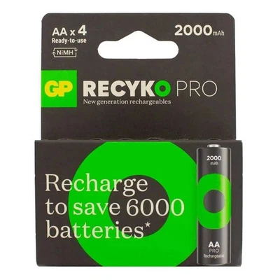 GP R6 AA Recyko PRO 2000mAh Rechargeable batteries 4 pcs. (new packaging) - Image 1 of 3
