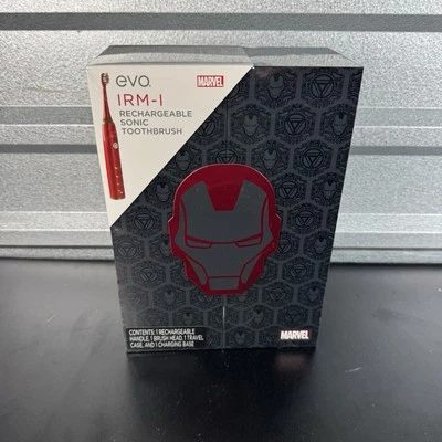 Evo Escova de Dentes Sônica Recarregável Homem de Ferro Bolsa de Viagem Incluída NOVO EM FOLHA LACRADO - Imagem 1 de 4