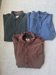 VTG Woolrich Flannel Shirt Lot Mens XXL Green Blue Brown Heavy Chamois Cotton - Picture 1 of 16