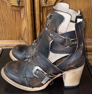 Neu im Karton Freebird Sonoma schwarze abgenutzte Stiefeletten Booties Größe 9 325 $ Einzelhandel - Bild 1 von 5