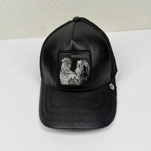 Goorin Bros “Rooster” Trucker Hat Faux Leather Front Mesh Back One Size - Picture 1 of 7
