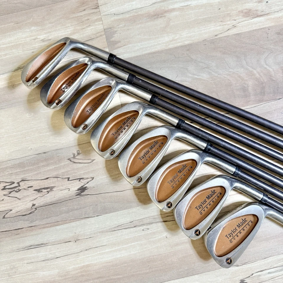TAYLORMADE BURNER OVERSIZE IRONS 4-PW AW (8 CLUBS) BUBBLE GRAPHITE S-90 PLUS RH - Image 1 of 4