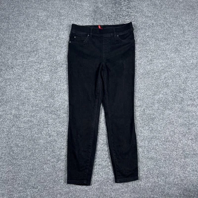 Calça jeans feminina Spanx média pequena preta skinny elástica cintura alta modeladora - Imagem 1 de 4