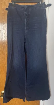 Mother The Cinch Roller Sneak Jeans French Electro Size 29 Flare Wide Leg Blue - Image 1 of 4
