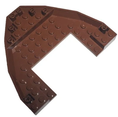 Lego Part 47404 Boat Bow Brick 10x12x1 Open Reddish Brown - Image 1 of 4