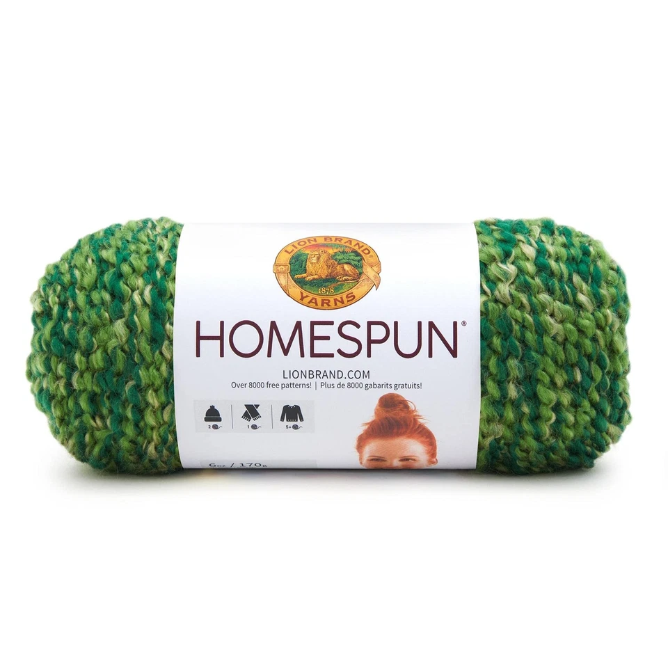 1 Skein Lion BRAND Homespun Yarn 023032796048 Forest