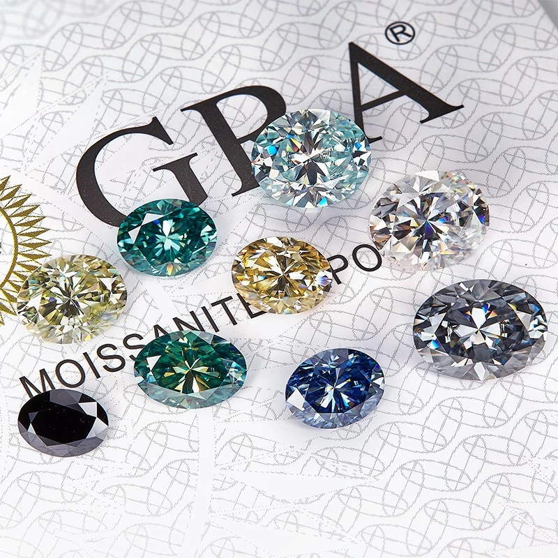 Full Size Multicolor Loose Moissanite 0.5-10ct Oval Cut for DIY Jewelry on Sale - Image 1 of 4