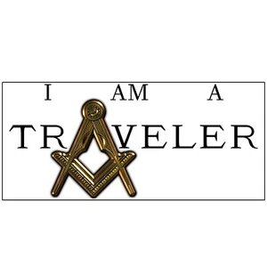 I Am a Traveler Square & Compass Masonic Bumper Sticker - [11'' x 5 1/4''] - Picture 1 of 1