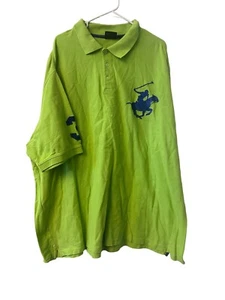 Beverly Hills Polo Club Lime Green Short Sleeve Polo With Big Pony Size 4X - Picture 1 of 4