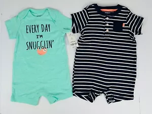 Carter's 2-Pack Animal Jumpsuits Baby Boy Blue Size 9m NWT - Picture 1 of 4
