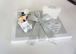 Geldgeschenk Geschenkverpackung Gutscheinverpackung zur Silberhochzeit Silberne - Bild 1 von 8