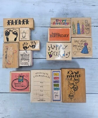 Lote 15 Estampillas de Goma Invitación Fiesta Guardar Fecha Baby Shower Cumpleaños Foto 1 de 4