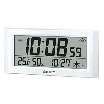 Seiko clocks and digital calendar temperature White Pearl GP502W NEW from Japan - Image 1 of 4