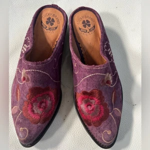 🔥Vintage Lucky Brand Cathy Floral Embroidered Slip On Mules CATHY LHEEL SIZE 6M - Picture 1 of 11