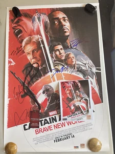 Captain America: Brave New World Poster, S/N with COA, unused, signed by 10 - Bild 1 von 19
