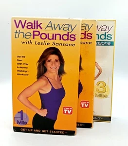 Walk Away the Pounds VHS Set Leslie Sansone 1 Mile & 2 Miles (used) 3 Miles (New - Picture 1 of 3