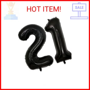 40inch Jumbo Black 21 Number Balloons for 21st Birthday Decorations Helium Ballo - Picture 1 of 2