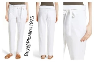 Nuevo con etiquetas $275 Theory Gunilla Poplin Pantalones de Cintura Blancos Talla 6 #A31 - Imagen 1 de 6