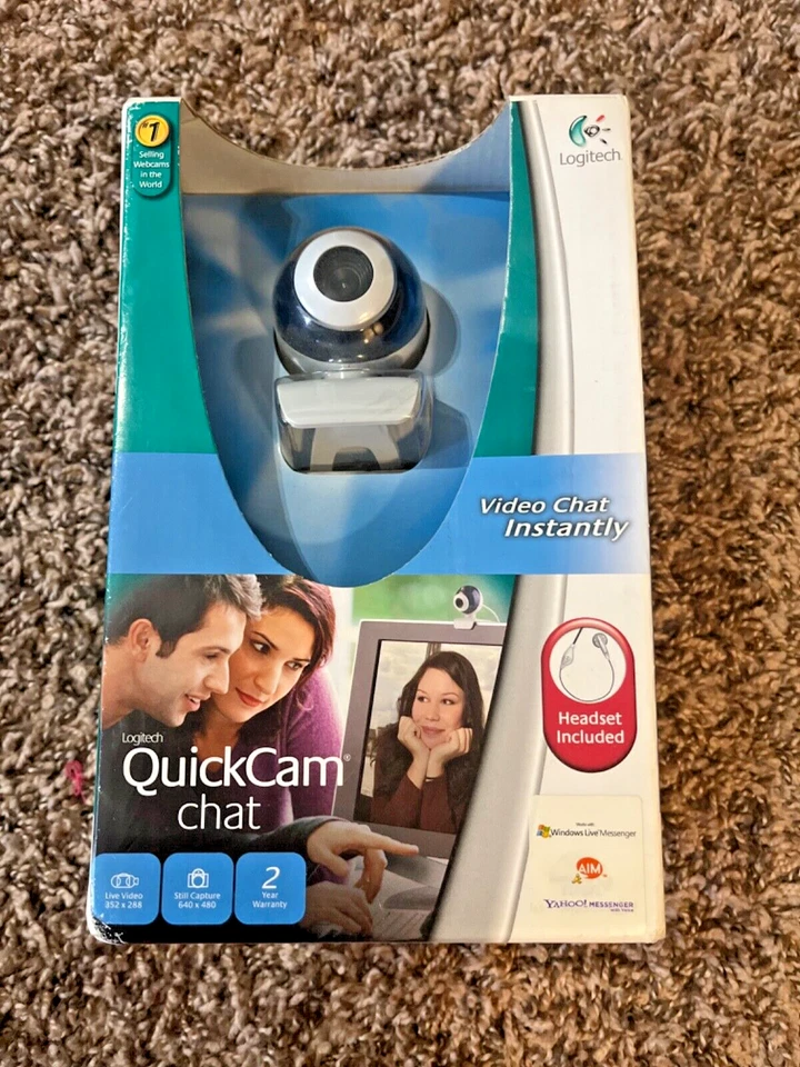 LOGITECH QUICKCAM CHAT CAMERA,  HEADSET INCLUDED - Image 1 of 4