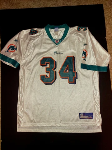 Miami Dolphins Ricky Williams Reebok White/Aqua Jersey Cover