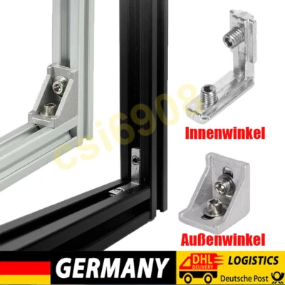 Aluprofil Verbinder Innenwinkel Außenwinkel Kombination 2020 3030 4040 Nut6 Nut8 - Bild 1 von 4