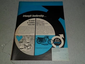 1967 TRIUMPH MOTORCYCLE #2 AD / ARTICLE - Bild 1 von 1