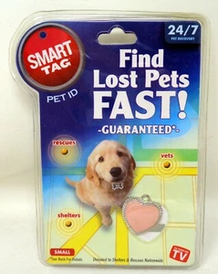 IDTAG.COM Smart Tag Pet ID Pink Heart for Dogs (NEW) - Picture 1 of 4