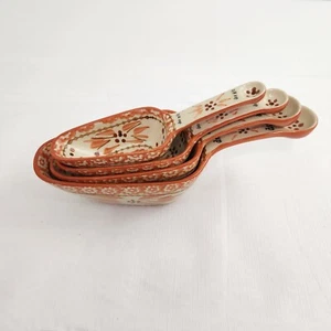 Temptations Old World SPICE Measuring Cups Spoons Nesting Set of 4 Burnt Orange - Picture 1 of 10