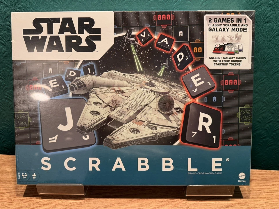 Star Wars Scrabble Board Game 2-in-1 Classic & Galaxy Mode 2-4 players SEALED  - Image 1 of 2