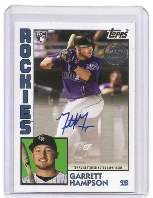 2019 Topps Update Garrett Hampson '84 35th Anniversary Auto Card Rockies - Image 1 of 2