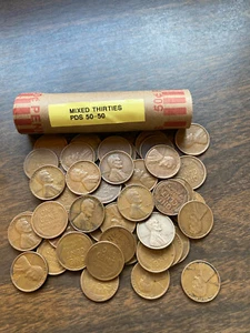 LINCOLN WHEAT CENT PENNY ROLL 1930-39 PDS mixed dates/mints 50/50 mix MM/P - Picture 1 of 1