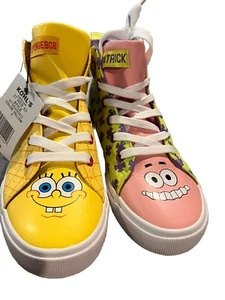 New NWT SpongeBob Patrick Shoes Nickelodeon Sz 5Y Boys Girls Leather Canvas - Picture 1 of 4