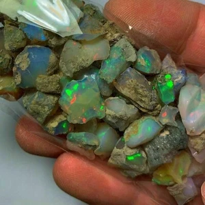 Lote de 6-8 piezas de piedras preciosas de ópalo de fuego Welo Jumbo etíope natural de 50 quilates - Imagen 1 de 3