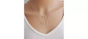 Women's Ladies Gold Plated Pendant Infinity Necklace with Gift Bag - Picture 1 of 2