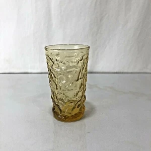 Vaso dorado arrugado de repuesto de vidrio de jugo de lava ámbar MCM de colección - Imagen 1 de 7