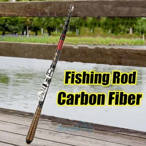 NEW 2.1M Carbon Fiber Telescopic Fishing Rod Sea Saltwater Spinning Pole USA - Picture 1 of 60