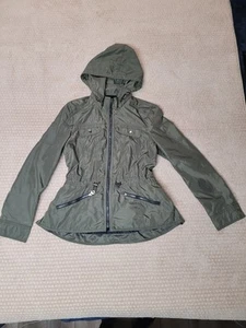 Laundry Shelli Segal Windbreaker Jacke Damen Medium olivgrün Frühling Schößchen - Bild 1 von 7