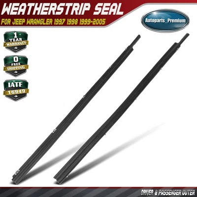 2x Sello de resistencia para puerta exterior izquierda y derecha para Jeep Wrangler 1997-2005 Foto 1 de 4